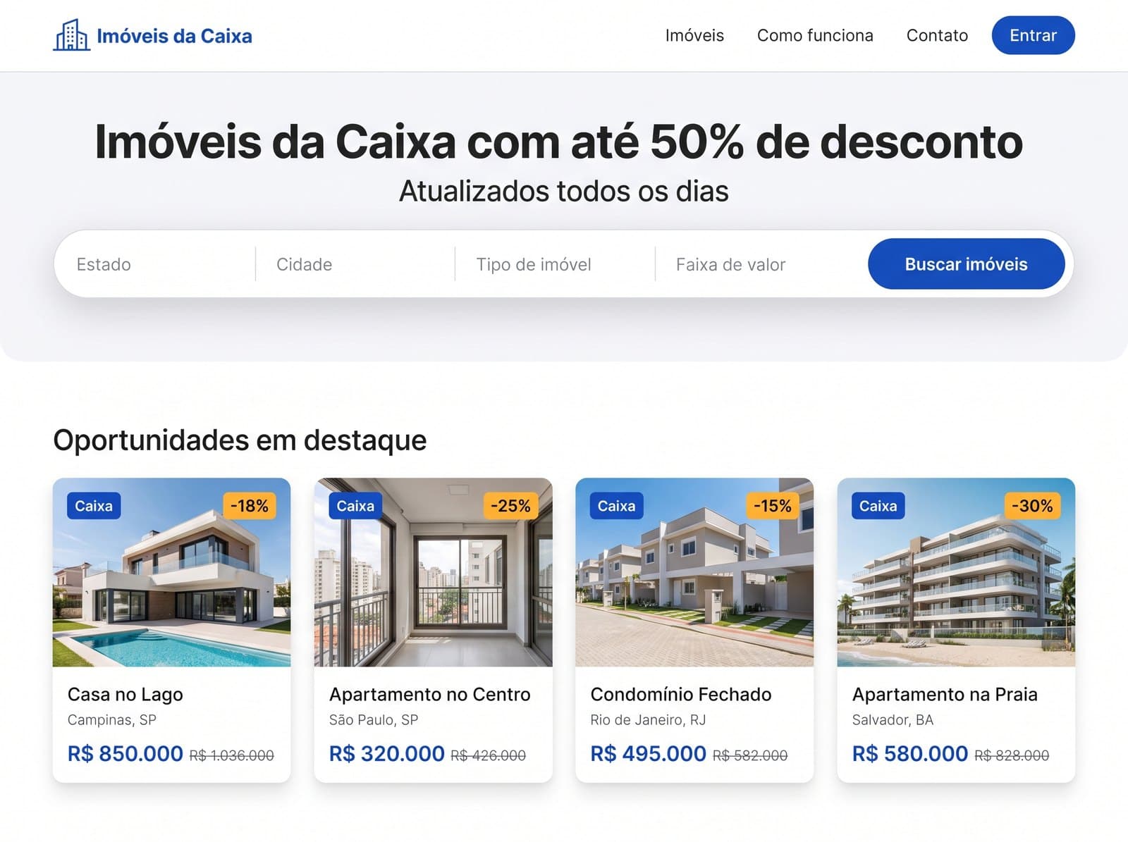 Tela de Atualização diária