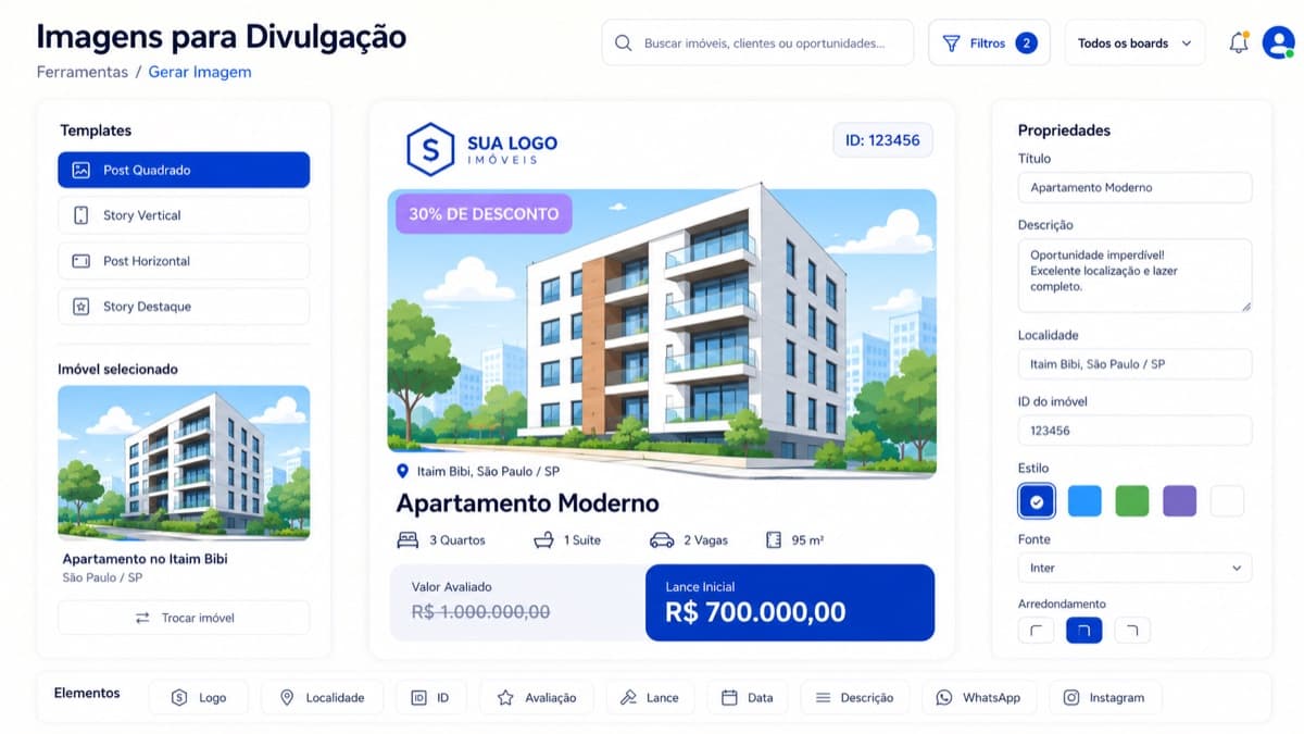 Tela de Imagens para divulgação